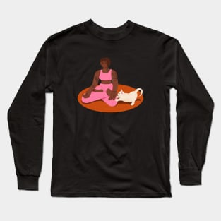 Yoga Lover and the Cat Long Sleeve T-Shirt